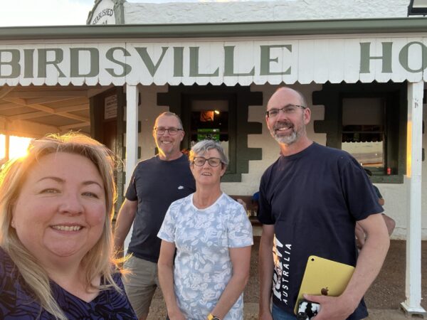 Trip debrief at the Birdsville Hotel