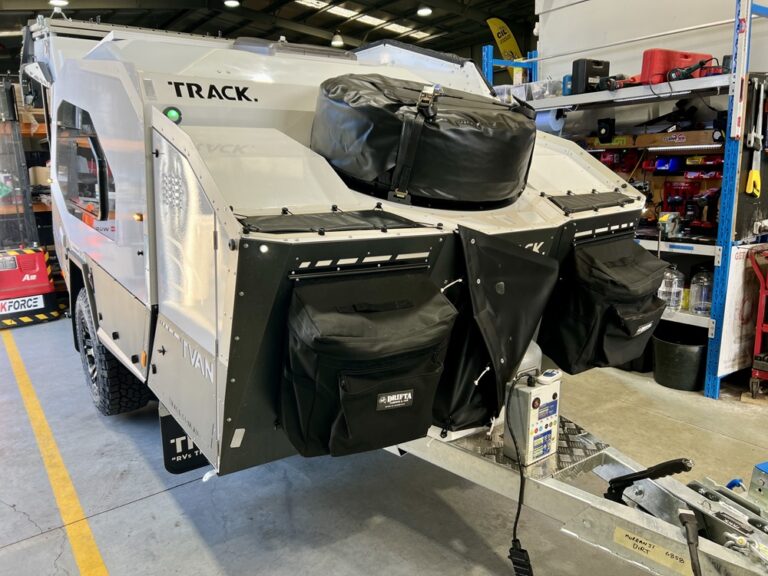 Our Mk6 Tvan Murranji in the workshop undergoing preparation for the Canning Stock Route.