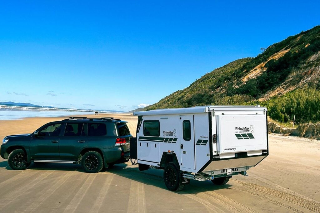 Rhinomax Renegade 12 towed on the beach